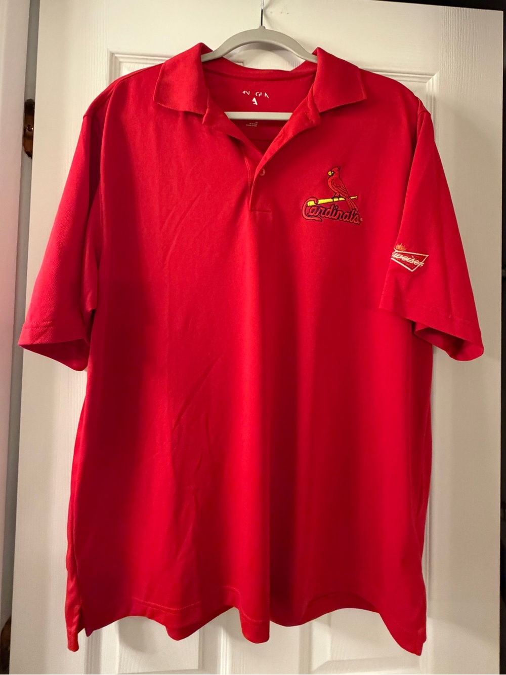 St. Louis Cardinals Red Polo Shirt with Budweiser Logo